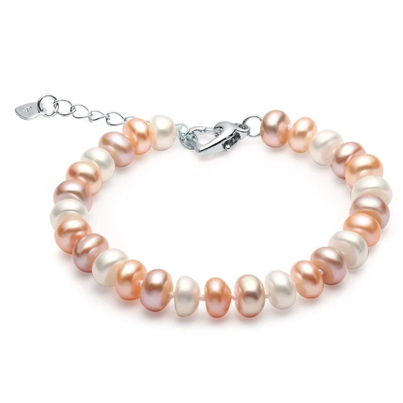 High Quality Natural Freshwater Pearl Bracelets Gift for Women Amazing Price 8-9Mm Pearl Jewelry Silver 925 Bracelet Jewellery