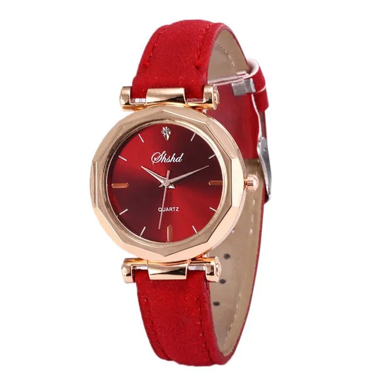 Fashion Women Leather Casual Watch Luxury Analog Quartz Crystal Wristwatch Luxury Women'S Casual Watches Watch for Women Relogio