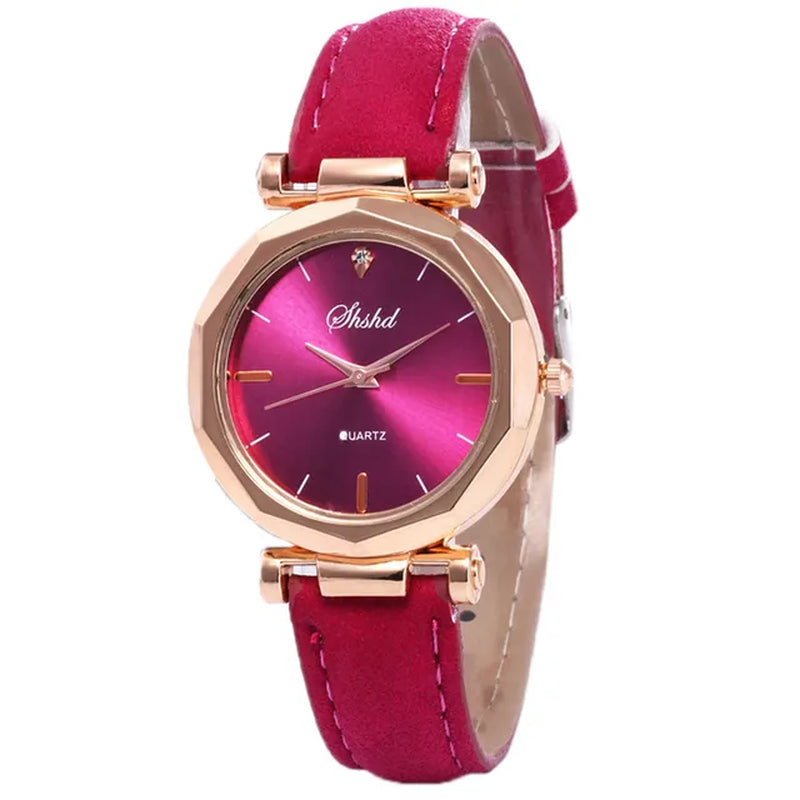 Fashion Women Leather Casual Watch Luxury Analog Quartz Crystal Wristwatch Luxury Women'S Casual Watches Watch for Women Relogio